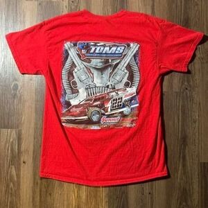 TOMS Touring Outlaw Modified Series Racing Graphic Tee Gildan‎ Red Large
